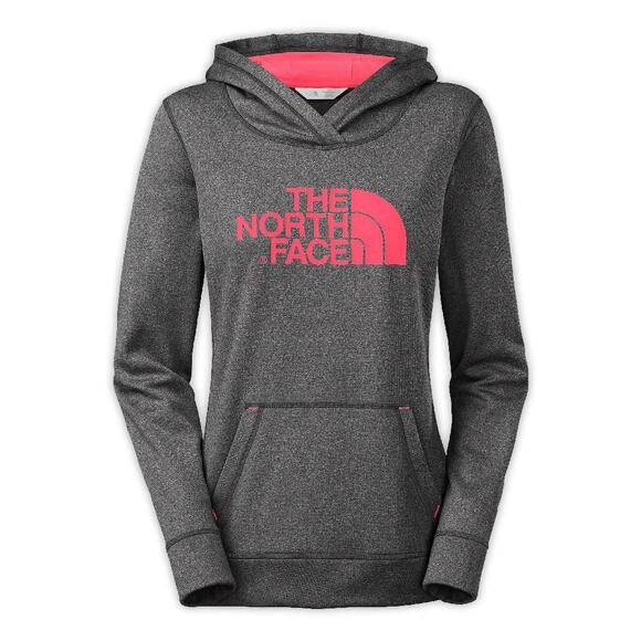 The North Face Tops - The North Face Fave Pullover Logo Hoodie Sweatshirt Gray Pocket Womens Small